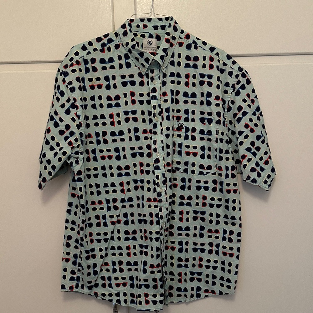 Southern Proper Sunglasses Short Sleeve Button Down Patterned Men's Shirt